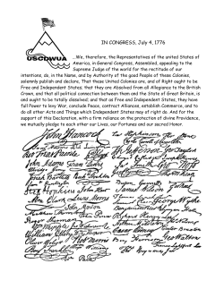 July 2014: Declaration of Independence