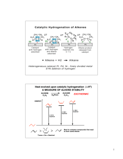 Heat evolved upon catalytic hydrogenation (∆Ho) A MEASURE OF