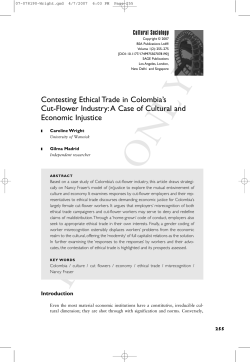 Contesting Ethical Trade in Colombia`s Cut