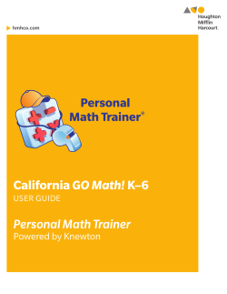 California GO Math!K&ndash;6 Personal Math Trainer