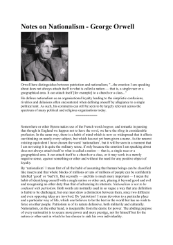 Notes on Nationalism - George Orwell