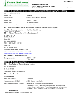 kcl potash - Prairie Mud Service