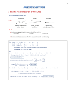 finding the intersection of two lines