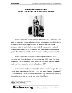 Famous African Americans &ndash; Harriet Tubman