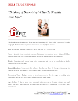 BELT TEAM REPORT: “Thinking of Downsizing? 4 Tips To Simplify