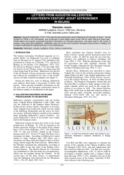 letters from augustin hallerstein, an eighteenth century jesuit