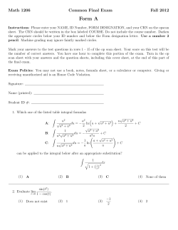 Math 1206 - VT Math Department