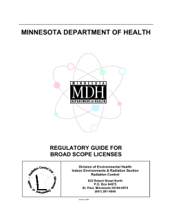 Broad Scope License - Minnesota Department of Health