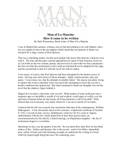 Man of La Mancha- How it came to be written