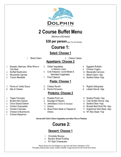 2 Course Buffet Menu