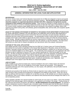 2016 Carl D. Perkins Application CARL D. PERKINS