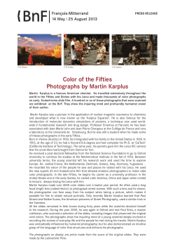 Color of the Fifties, Photographs by Martin Karplus