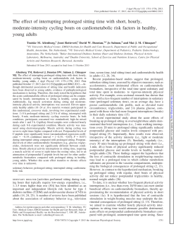 The effect of interrupting prolonged sitting time with short, hourly