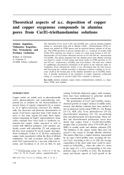 Theoretical aspects of ac deposition of copper and