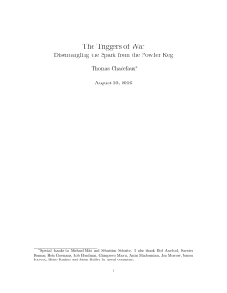 The Triggers of War: Disentangling the Spark