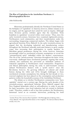 The Rise of Capitalism in the Antebellum Northeast