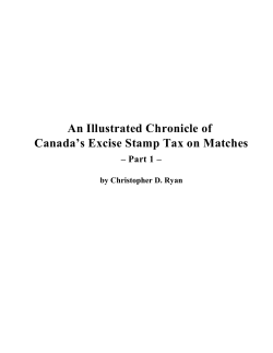 Part 1 of An Illustrated Chronicle of Canada`s Excise Stamp Tax on