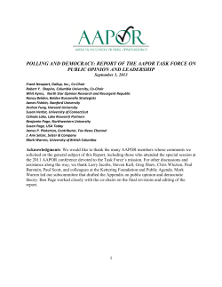 AAPOR PUBLIC OPINION AND LEADERSHIP TASK FORCE REPORT