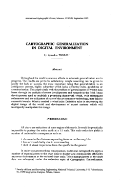 CARTOGRAPHIC GENERALIZATION IN DIGITAL ENVIRONMENT