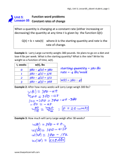 Function word problems Constant rates of change