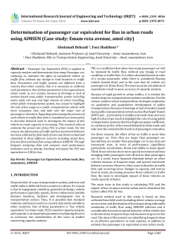 Determination of passenger car equivalent for Bus in urban