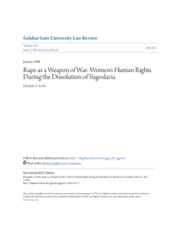 Rape as a Weapon of War: Women`s Human Rights During the