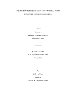 How Sir Thomas Wyatt Introduced Modern English