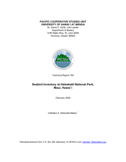 Seabird Inventory at Haleakalā National Park, Maui