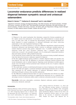 Locomotor endurance predicts differences in realized dispersal