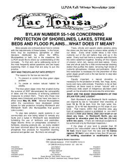 bylaw number 55-1-06 concerning protection of shorelines, lakes