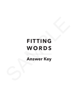 Fitting Words Answer Key Sample