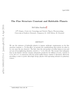 The Fine Structure Constant and Habitable Planets