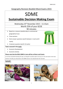 Booklet for the SDME exam
