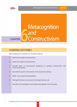 Metacognition and Constructivism
