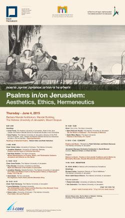 Psalms in/on Jerusalem: