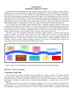 Experiment 4 Qualitative Analysis of Cations Qualitative Analysis
