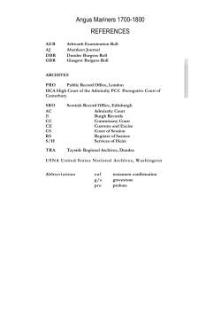 Angus Mariners 1700-1800 REFERENCES