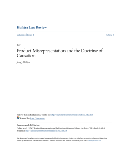 Product Misrepresentation and the Doctrine of Causation