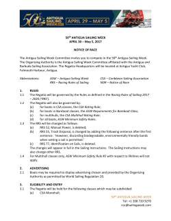 50th ANTIGUA SAILING WEEK Tel: +1 268 720 9270 roc