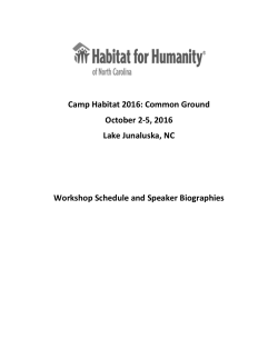 Camp Habitat 2016 - Habitat for Humanity NC