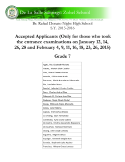 Accepted Applicants (Only for those who took the entrance