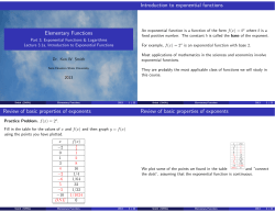 3.1 Introduction to Exponential Functions