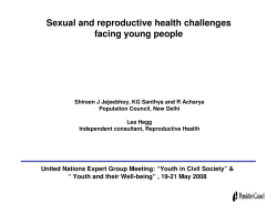 Sexual and reproductive health challenges facing young people