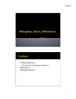 L09 Metaphor, Idiom, Affordance