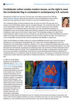 Confederate cotton creates modern issues, as the right to wear the