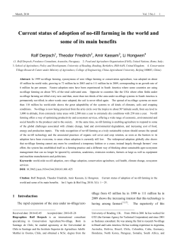 Current status of adoption of no-till farming in the