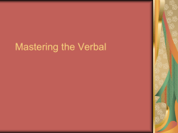 Mastering The Verbal Section of the SATs