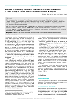 Factors influencing diffusion of electronic medical records