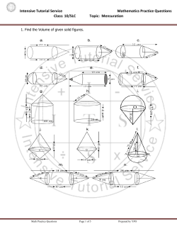 Intensive Tutorial Service Mathematics Worksheet