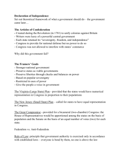 Declaration of Independence Set out theoretical framework of what a